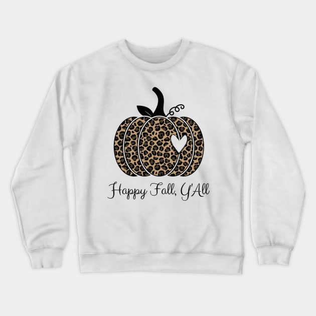Happy Fall Y'all Pumpkin Crewneck Sweatshirt by Nicole James